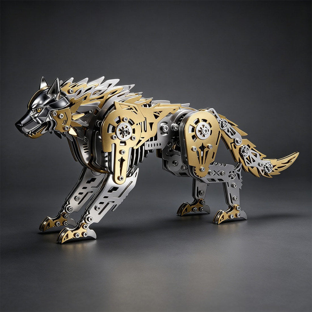 Mechanical Wolf Movable Joints 3D Metal Puzzle DIY 384PCS