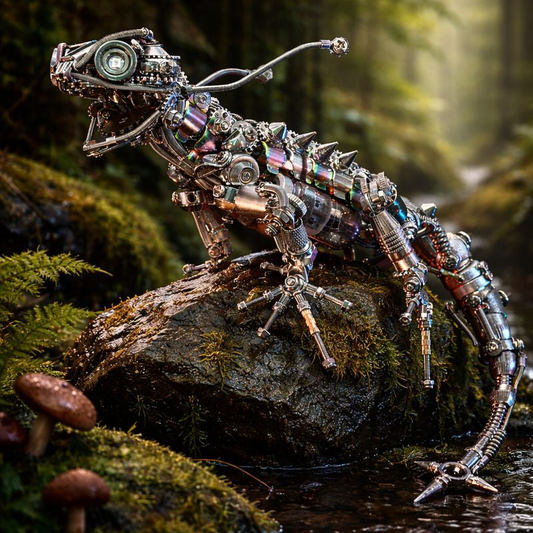 diy-steampunk-chameleon - DIY Steampunk Chameleon Lizard Mechanical  3D Metal Model Ki