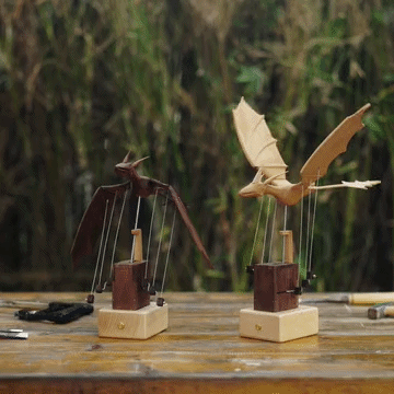handcrafted-wooden-western - Handcrafted Wooden Western Dragon Mythical Creature Automata