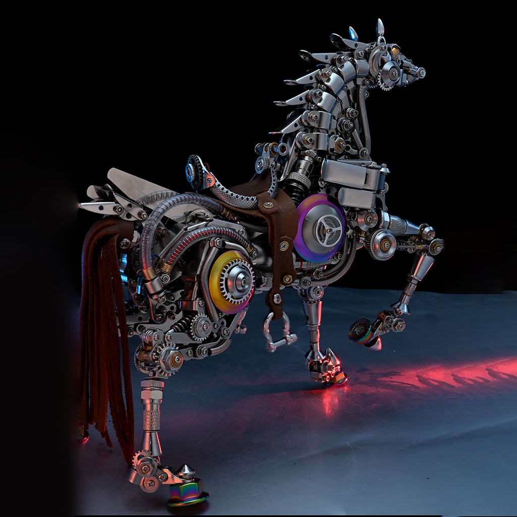 Mechanical Bionic Horse 3D Metal Model Kits DIY 1500+PCS Difficult Puzzle