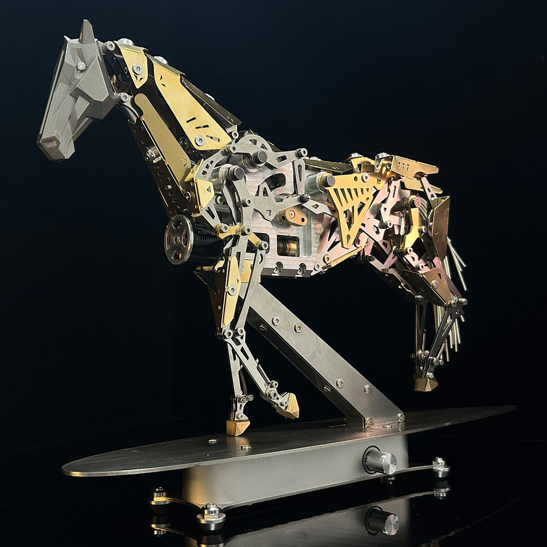 Mechanical Running Horse 3D Metal Puzzle Kinetic Horse Assembly Model Kit 300PCS