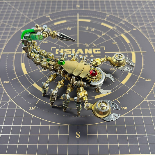 3d-steampunk-brass - 3D Steampunk Brass Mechanical War Scorpion Model Kit 450+ PC