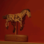 handcrafted-wooden-horse - Handcrafted Wooden Horse Kinetic Automata Mechanical Sculptu