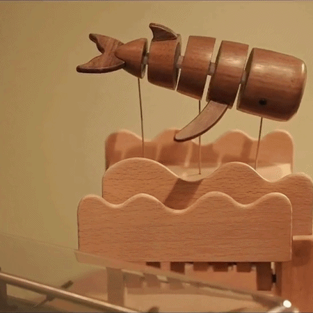 wooden-whale-kinetic - Wooden Whale Kinetic Sculpture Handmade Dynamic Marine Anima