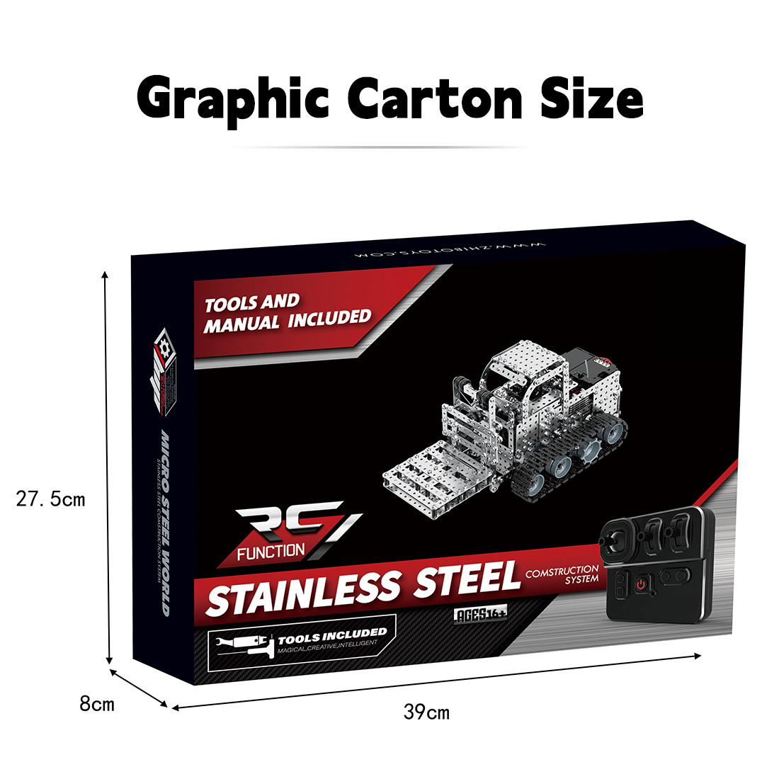rc-metal-forklift - RC Metal Forklift  3D Metal Model Kit for Adults 1476 PCS Di