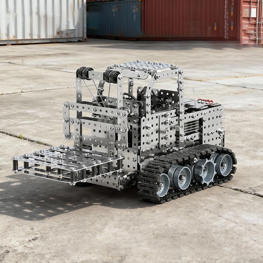 rc-metal-forklift - RC Metal Forklift  3D Metal Model Kit for Adults 1476 PCS Di