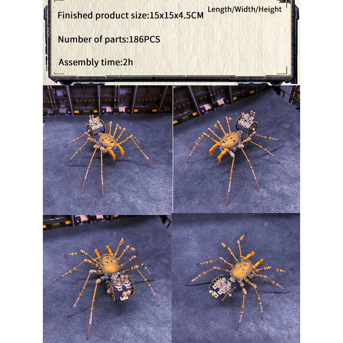 3d-metal-cyborg - 3D Metal Cyborg Human-face Spider Model Kit for Halloween 18