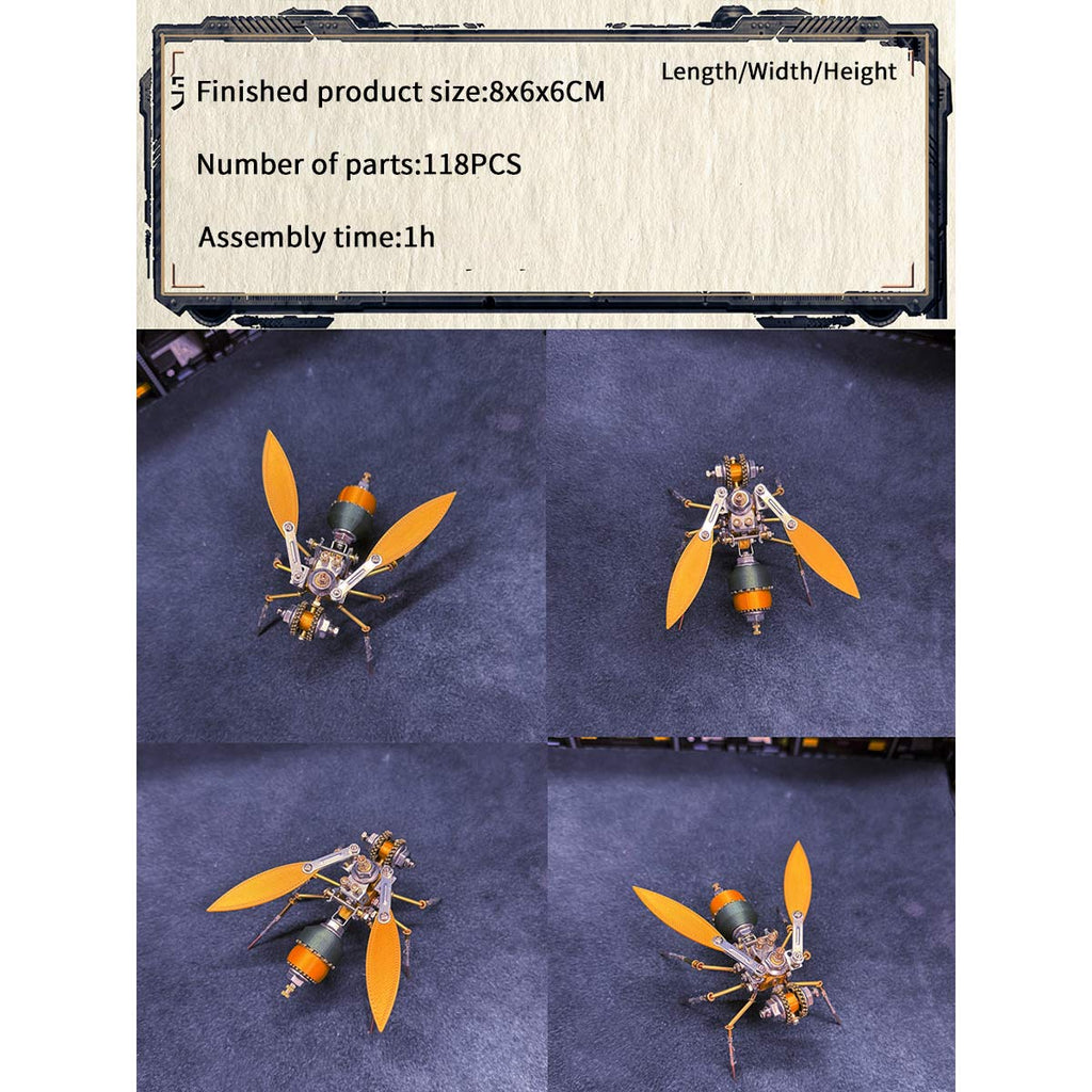 3d-metal-golden - 3D Metal Golden Asian Honey Bee Apis cerana Insect Model Kit