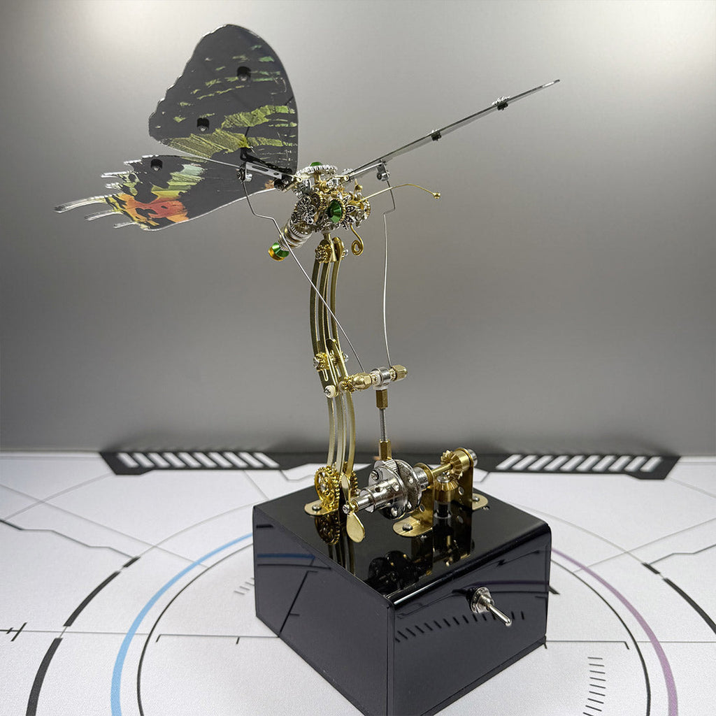 3D Metal Mechanical Papilio phorcas Green Swallowtail with Music Box Model Kit