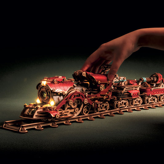 3d-wooden-steampunk - 3D Wooden Steampunk Victorian Steam Train Model Building Kit