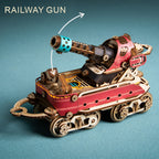 3D Wooden Steampunk Victorian Steam Train Model Building Kit 800+PCS with Led Light
