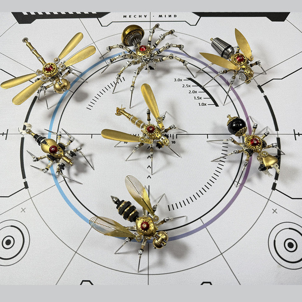7 Days Advent Calendar 3D Metal Steampunk Insect Christmas Gift Set