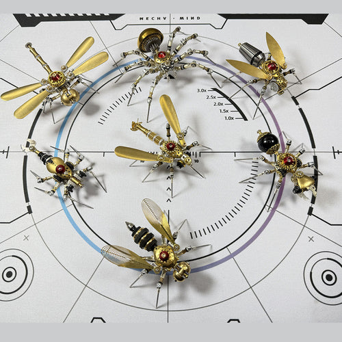 7 Days Advent Calendar 3D Metal Steampunk Insect Christmas Gift Set