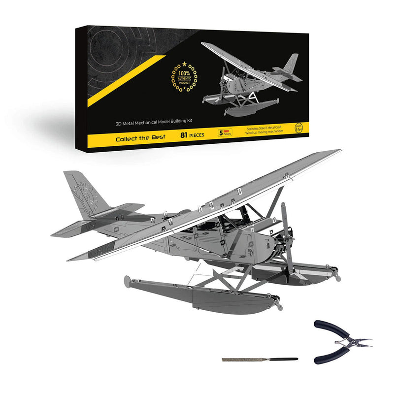Breeze Drifter Cessna Seaplane Mechanical 3D Metal Aircraft Kit for Aviation Lovers 81PCS