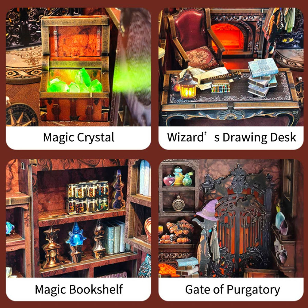 Build Your Own Magic Cabin – DIY Wooden Witch House Book Nook Kit for Halloween
