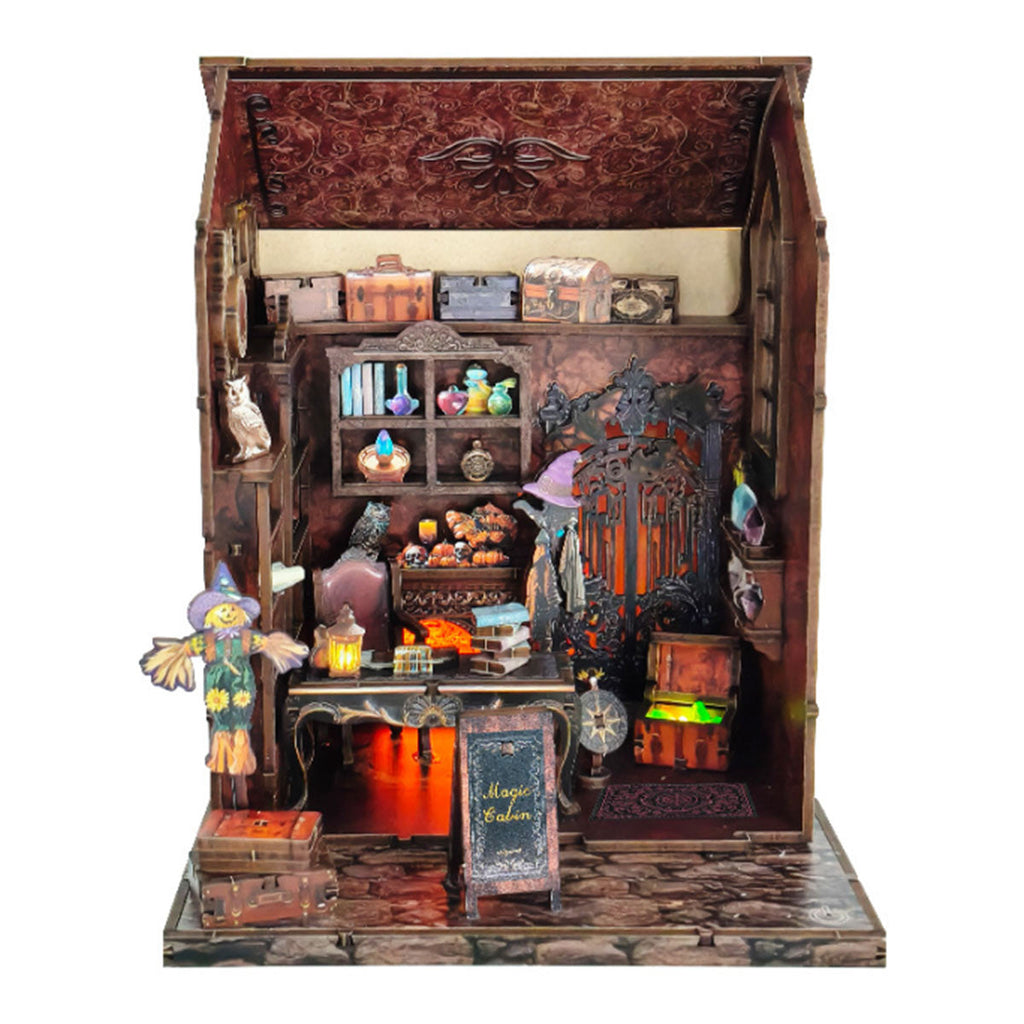 Build Your Own Magic Cabin – DIY Wooden Witch House Book Nook Kit for Halloween