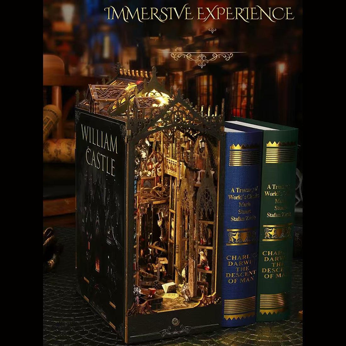 gothic-william-castle - Gothic William Castle DIY Book Nook with LED Light Music Box