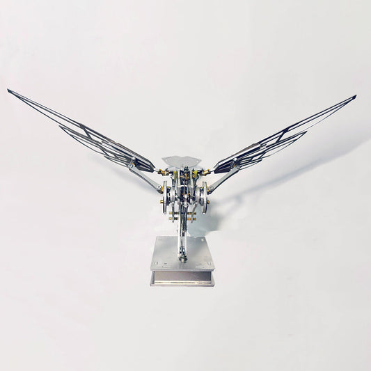 handcrafted-metal-kinetic - Handcrafted Metal Kinetic Mechanical Ornithopter Model with 