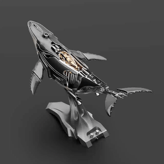 Moyustore Mechanical Kinetic Humpback Whale Model Punk 3D Metal Model High End Gifts