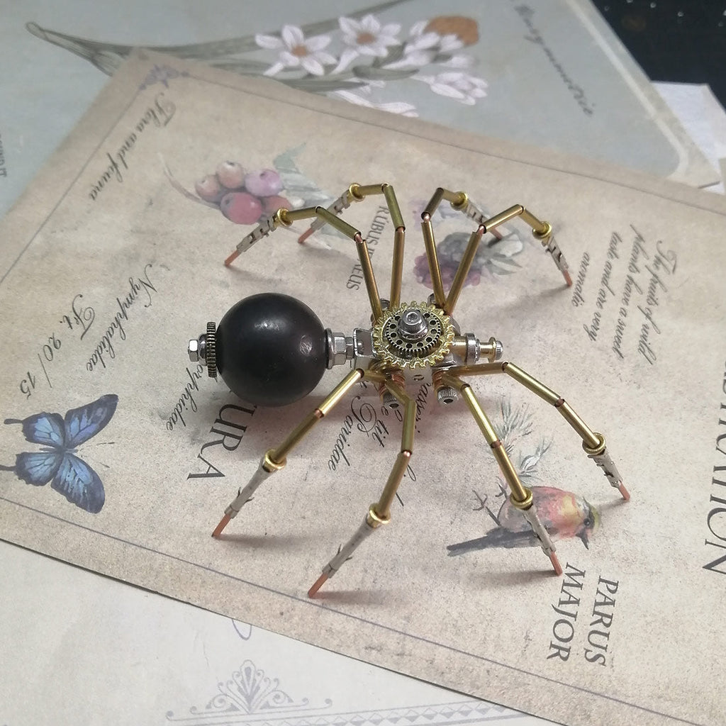 steampunk-miniature-brass - Steampunk Miniature Brass Spider 3D Metal Puzzle for Kids