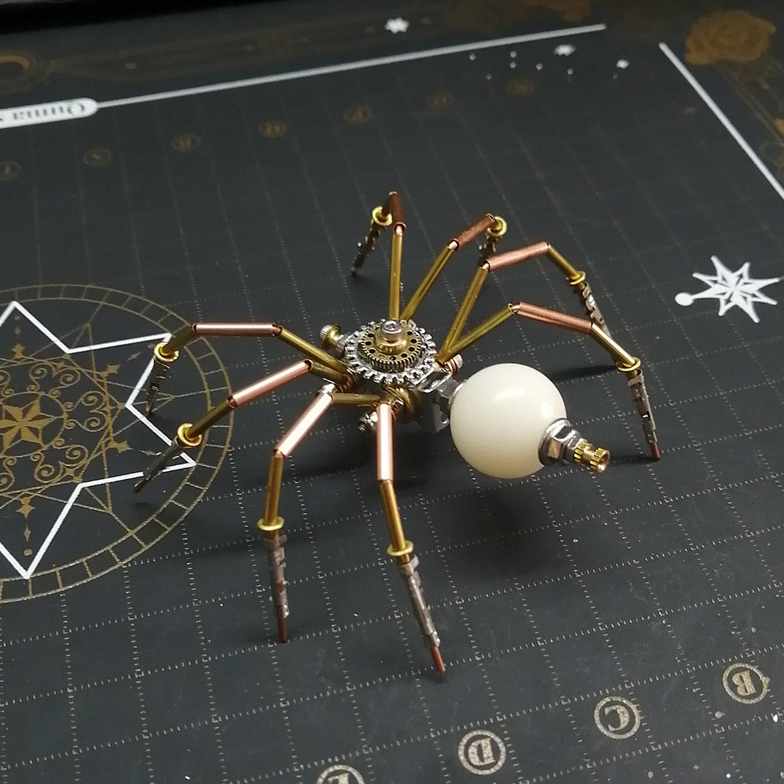 steampunk-miniature-brass - Steampunk Miniature Brass Spider 3D Metal Puzzle for Kids