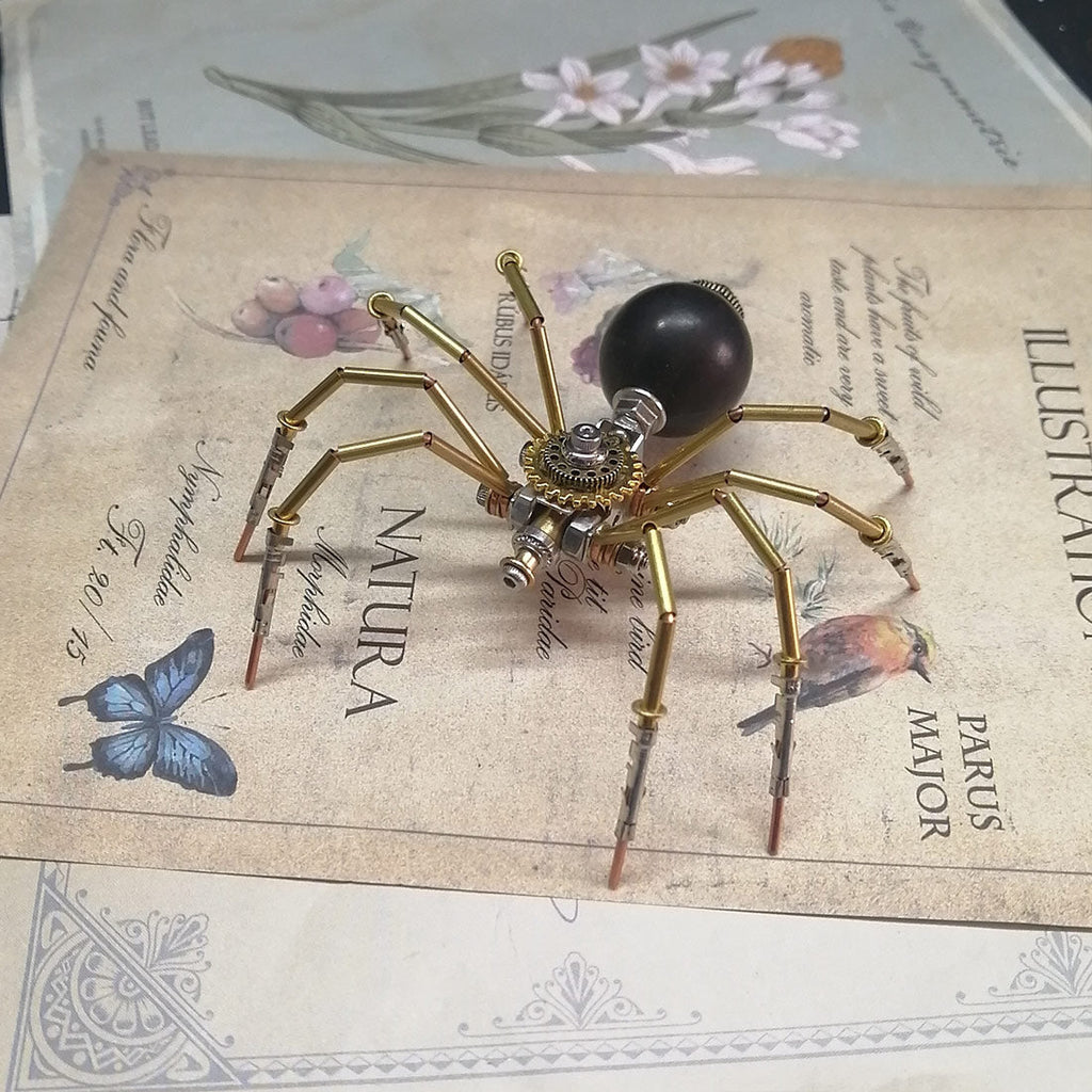 steampunk-miniature-brass - Steampunk Miniature Brass Spider 3D Metal Puzzle for Kids