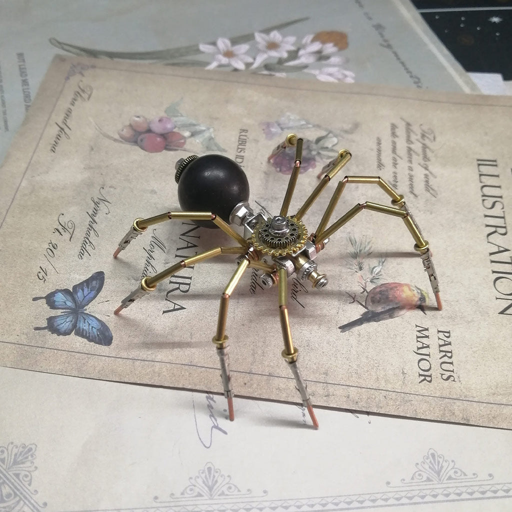 steampunk-miniature-brass - Steampunk Miniature Brass Spider 3D Metal Puzzle for Kids