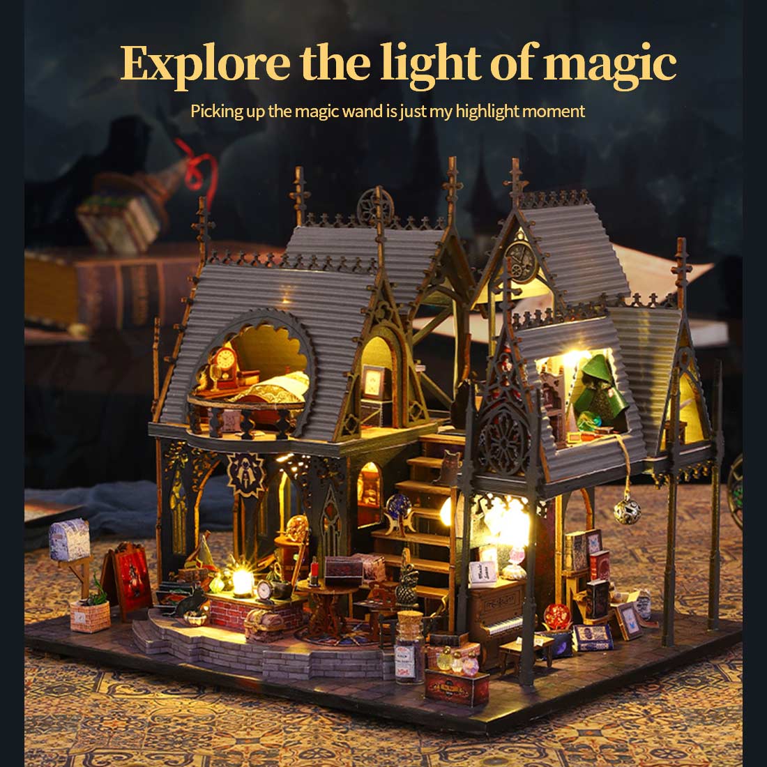 witch-luna-magic - Witch Luna Magic House DIY Miniature Dollhouse Kit for Hallo