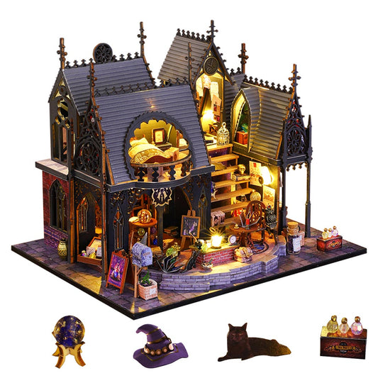 witch-luna-magic - Witch Luna Magic House DIY Miniature Dollhouse Kit for Hallo