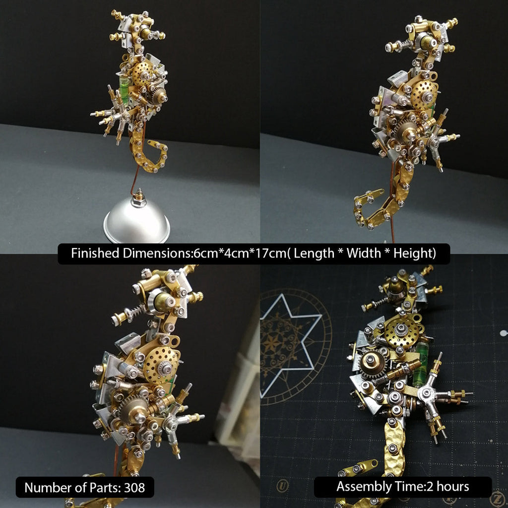 3d-diy-steampunk - 3D DIY Steampunk Miniature Seahorse Metal Model Building Kit