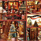 Christmas Shop Souvenir Gift Store 3D Wooden DIY Miniature House Building Kit 264PCS